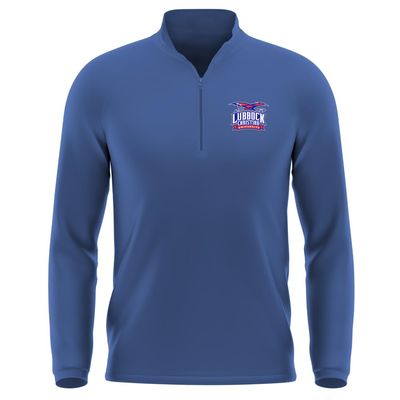 Campus Lab Lubbock Christian University Adult Men's Active Sport 1/4 Zip Pullover Left Chest Logo, Royal, Large