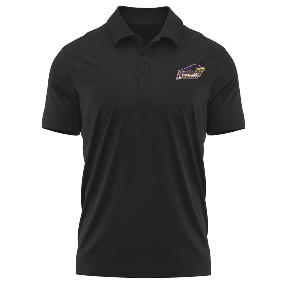 Campus Lab University of Montevallo Adult Men's Polo Left Chest Logo, Black, Medium
