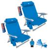 #WEJOY Beach Chair for Adults, Reclining Adjustable Position,Lay Flat Lightweight Folding Portable Aluminum Chair with Backpack Straps,Padded headrest, Heavy Duty 400 lbs Lawn Chair for Beach, 2 Pack view 1