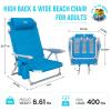 #WEJOY Beach Chair for Adults, Reclining Adjustable Position,Lay Flat Lightweight Folding Portable Aluminum Chair with Backpack Straps,Padded headrest, Heavy Duty 400 lbs Lawn Chair for Beach, 2 Pack view 3