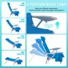 #WEJOY Beach Chair for Adults, Reclining Adjustable Position,Lay Flat Lightweight Folding Portable Aluminum Chair with Backpack Straps,Padded headrest, Heavy Duty 400 lbs Lawn Chair for Beach, 2 Pack view 4