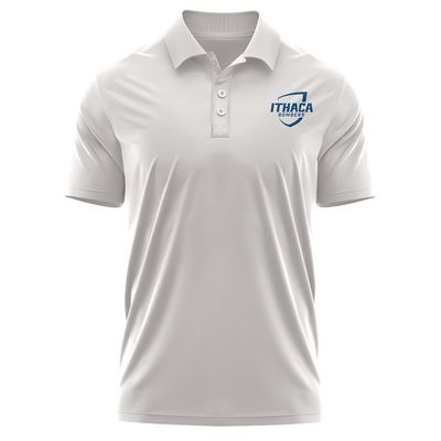 Campus Lab Ithaca College Adult Men's Polo Left Chest Logo, Athletic Heather, Medium
