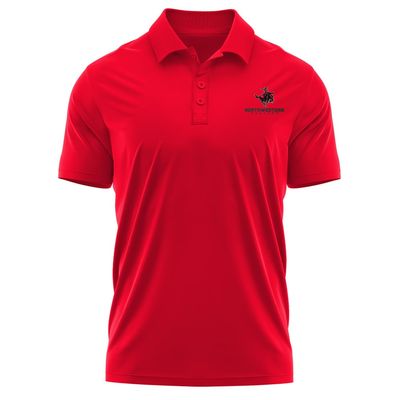 Campus Lab Northwestern Oklahoma State University Adult Men's Polo Left Chest Collegiate Logo, Red, XX-Large