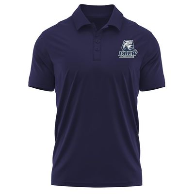 Campus Lab Drew University Adult Men's Polo Left Chest Logo, Navy, X-Large