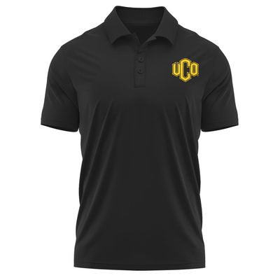 Campus Lab University of Central Oklahoma Adult Men's Polo Left Chest Logo, Black, Medium