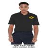 Campus Lab University of Central Oklahoma Adult Men's Polo Left Chest Logo, Black, Medium view 3