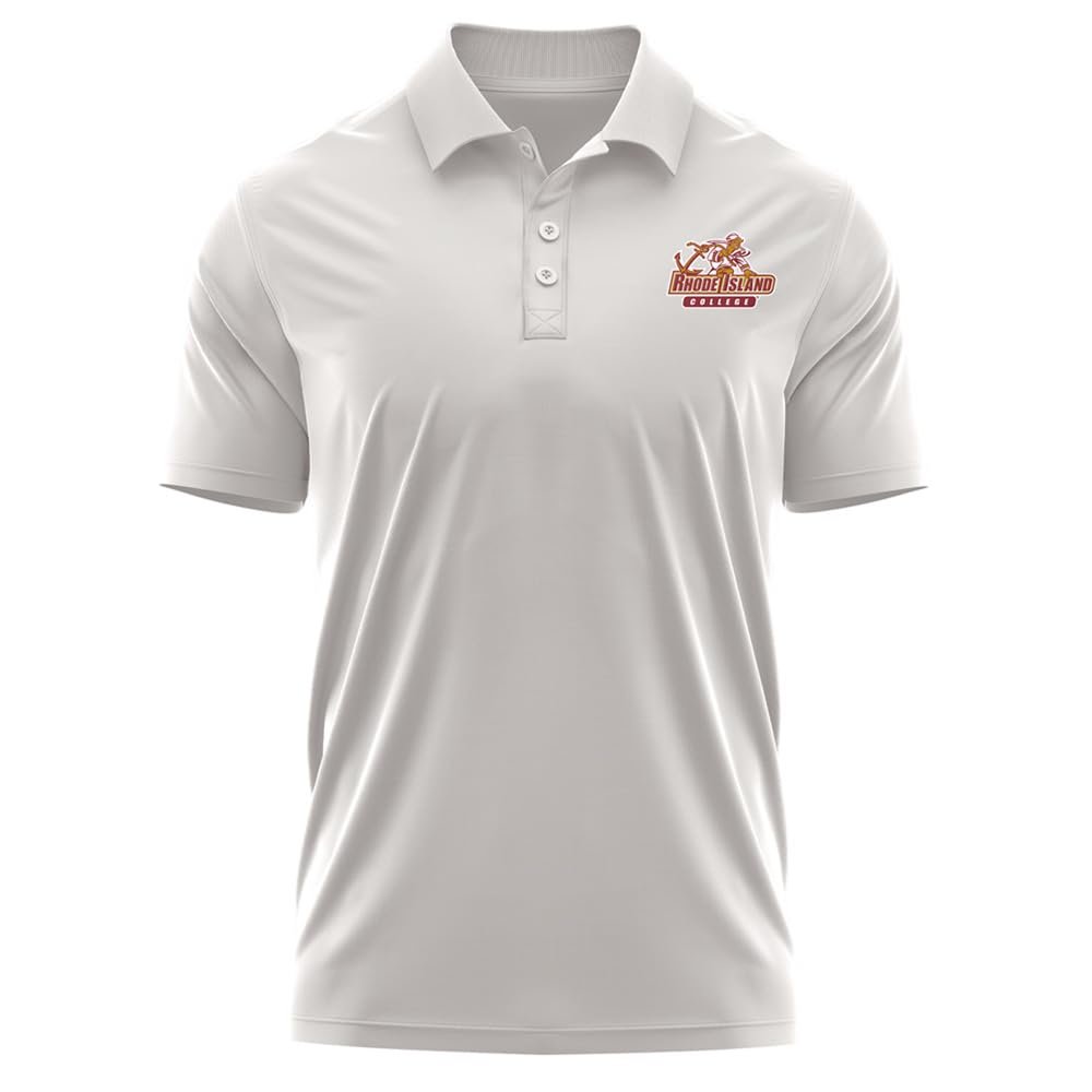 Campus Lab Rhode Island College Adult Men's Polo Left Chest Logo, Athletic Heather, XX-Large