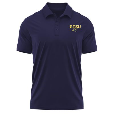 Campus Lab East Tennessee State University Adult Men's Polo Left Chest Logo, Navy, XX-Large