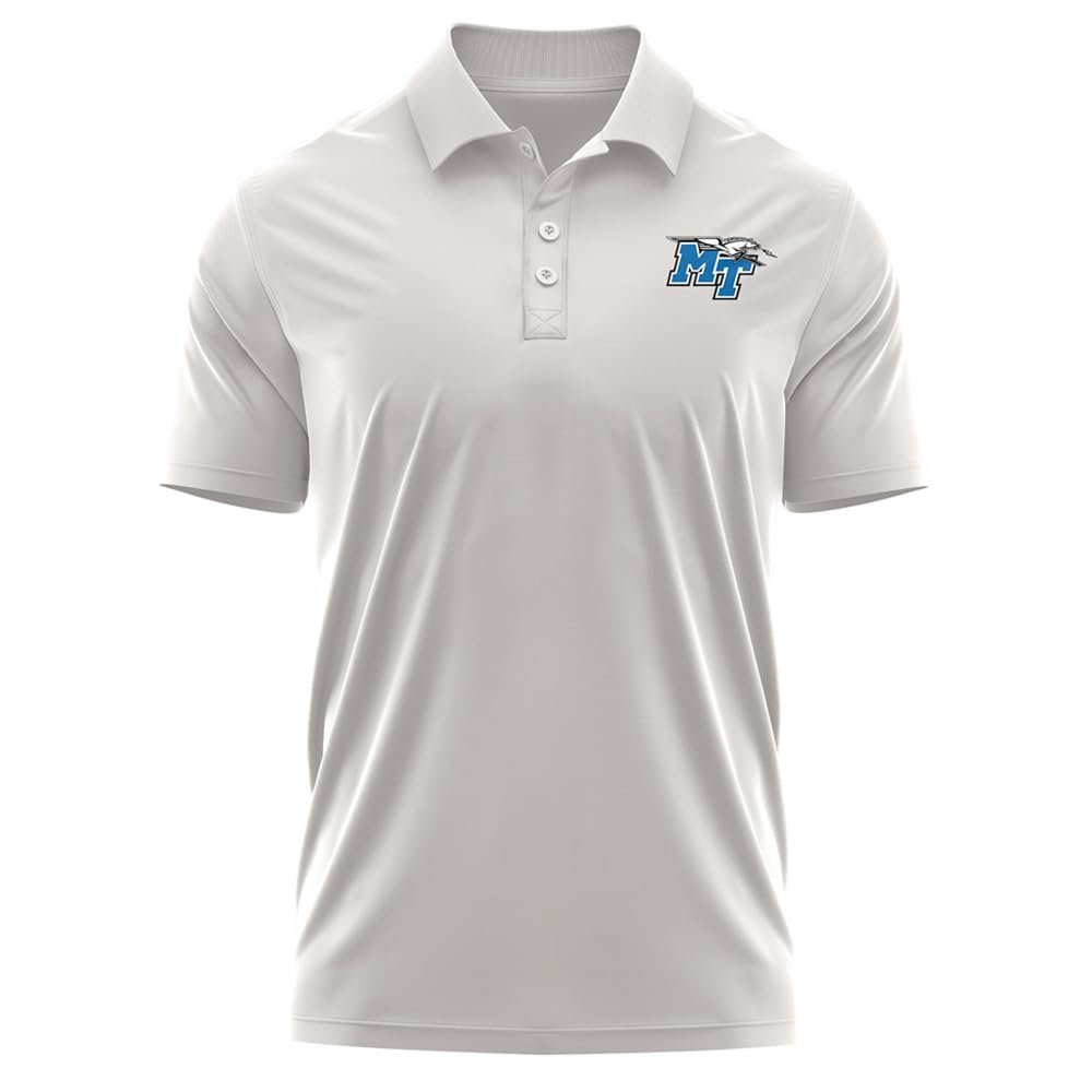 Campus Lab Middle Tennessee State University Adult Men's Polo Left Chest Logo, Athletic Heather, XX-Large