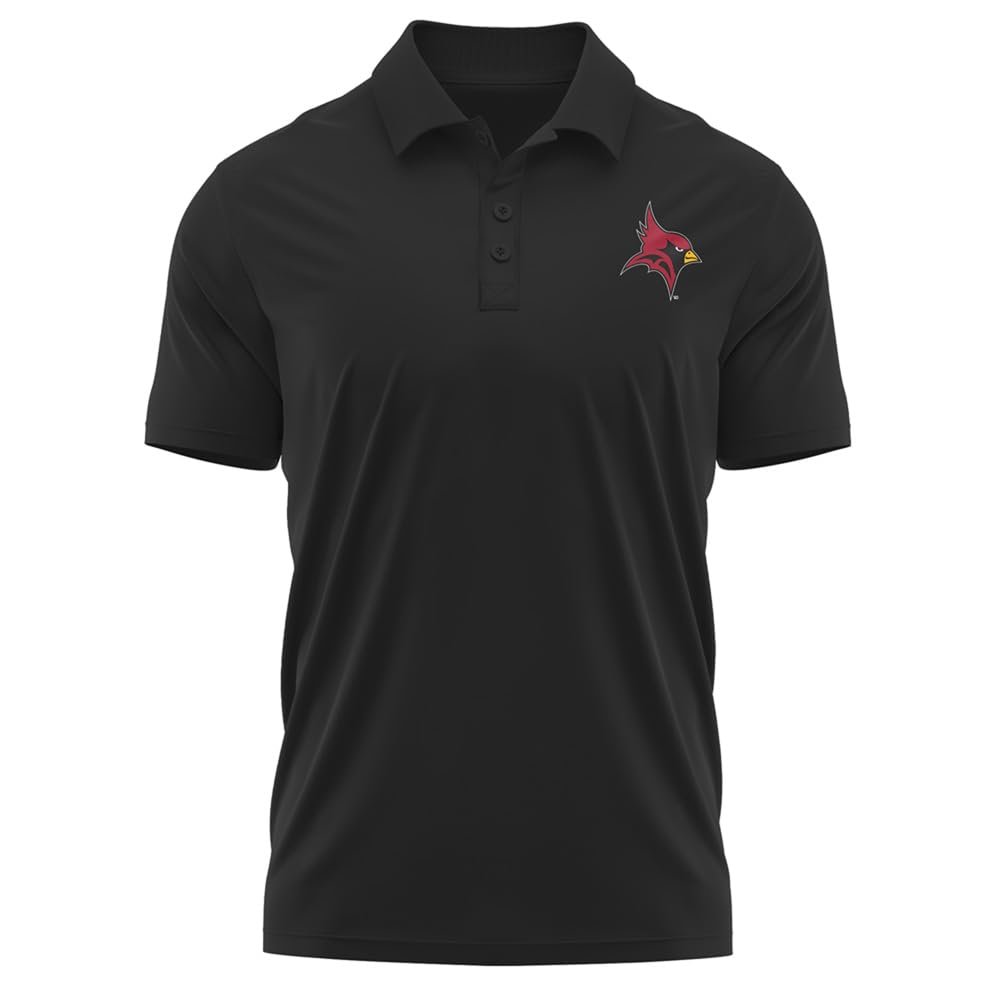 St. John Fisher University Adult Men's Polo Left Chest Logo, Black, Large