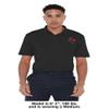 St. John Fisher University Adult Men's Polo Left Chest Logo, Black, Large view 3