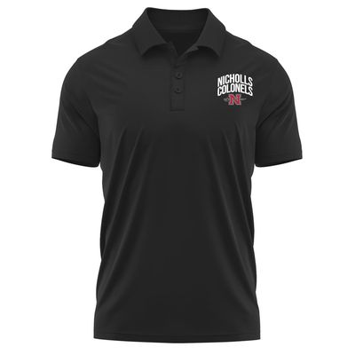 Campus Lab Nicholls State University Adult Men's Polo Left Chest Logo, Black, X-Large