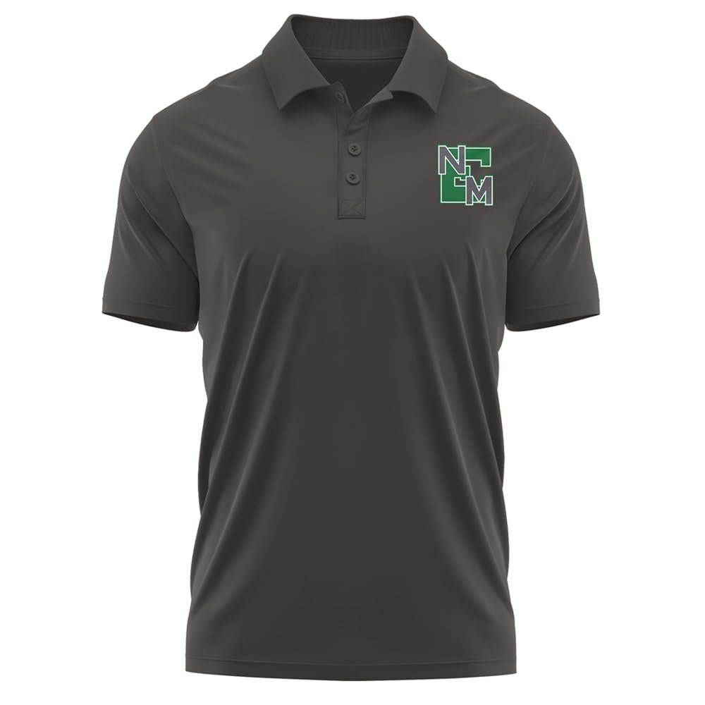Campus Lab Eastern New Mexico University Adult Men's Polo Left Chest Logo, Charcoal, XX-Large