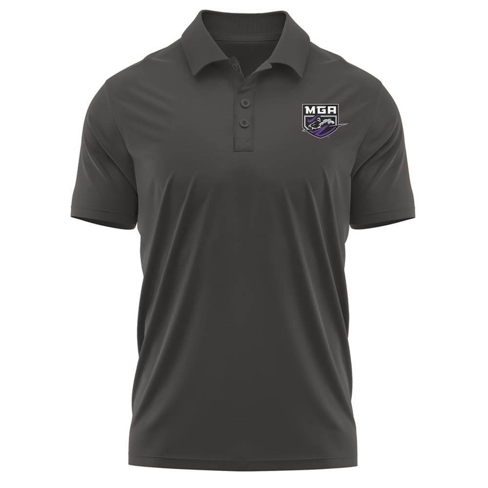 Campus Lab Middle Georgia State University Adult Men's Polo Left Chest Logo, Charcoal, XX-Large