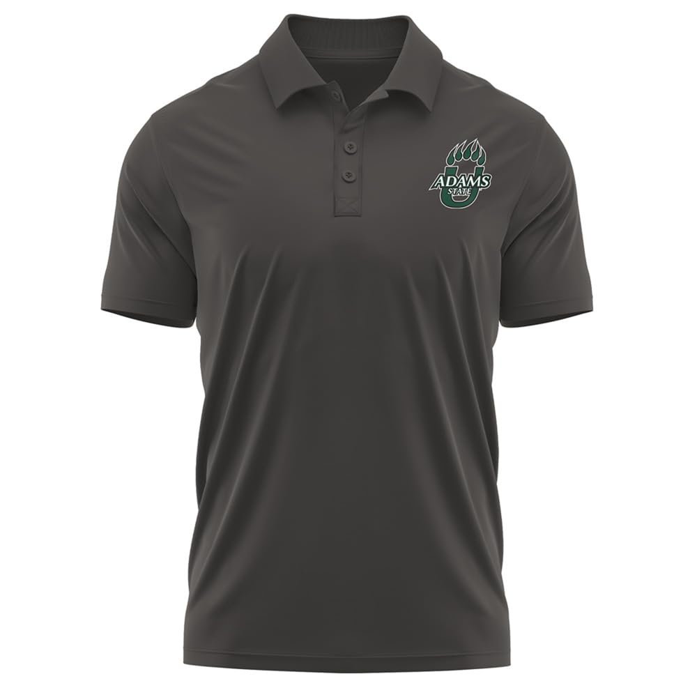 Campus Lab Adams State University Adult Men's Polo Left Chest Logo, Charcoal, Medium