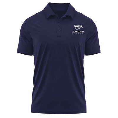 Campus Lab Emory University Adult Men's Polo Left Chest Logo, Navy, Large