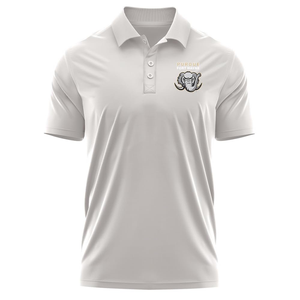 Campus Lab Purdue University Fort Wayne Adult Men's Polo Left Chest Logo, Athletic Heather, Medium