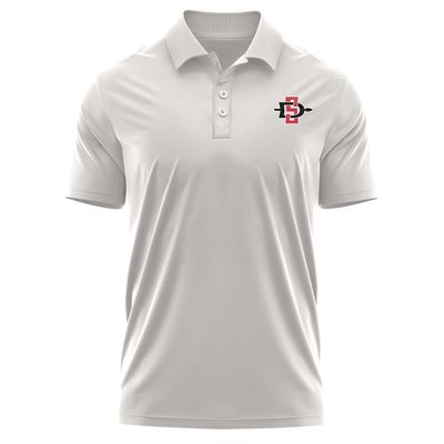 Campus Lab San Diego State University Adult Men's Polo Left Chest Logo, Athletic Heather, X-Large