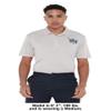 Colorado School of Mines Men's Polo Left Chest Logo, Athletic Heather, L view 3