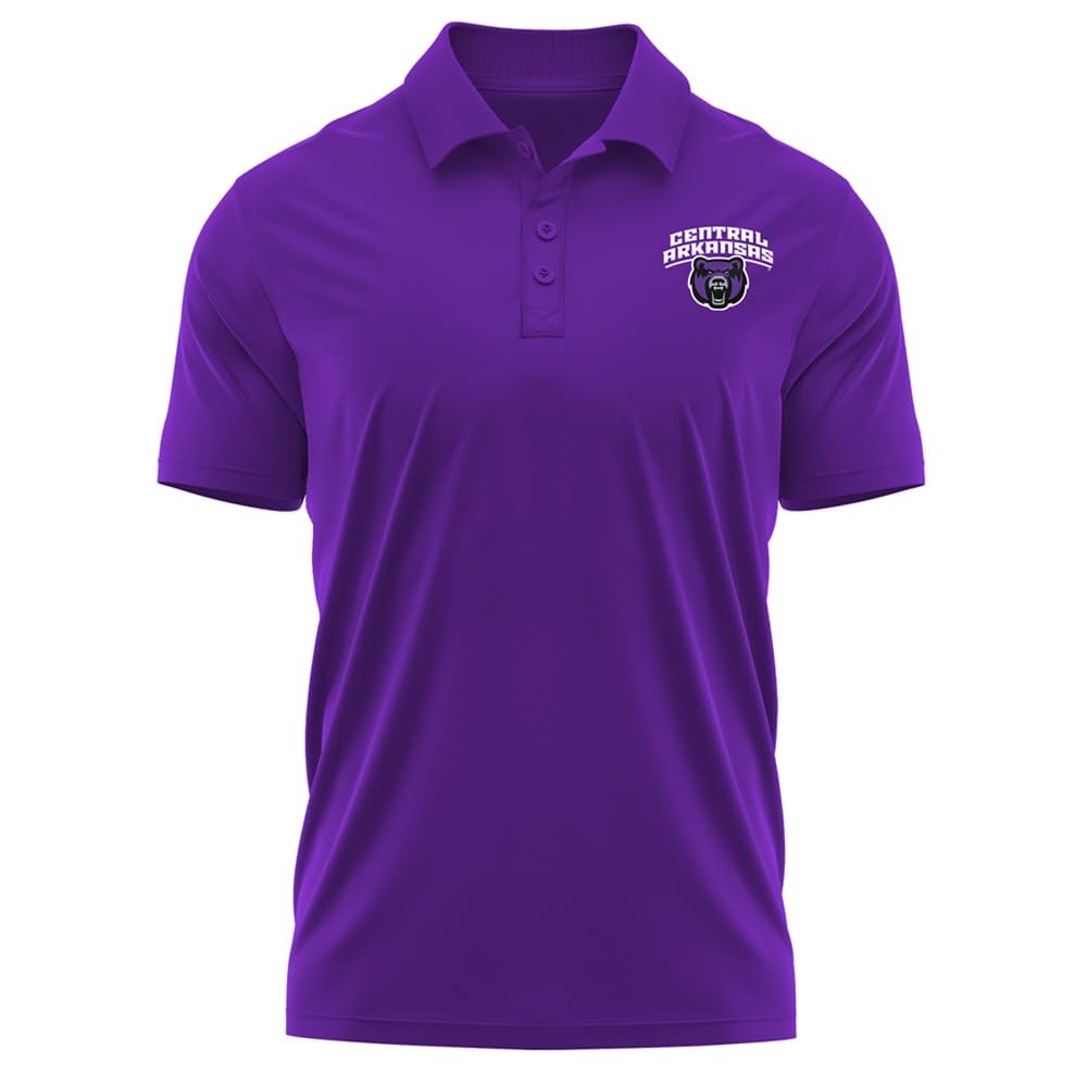 Campus Lab University of Central Arkansas Adult Men's Polo Left Chest Logo, Purple, Medium