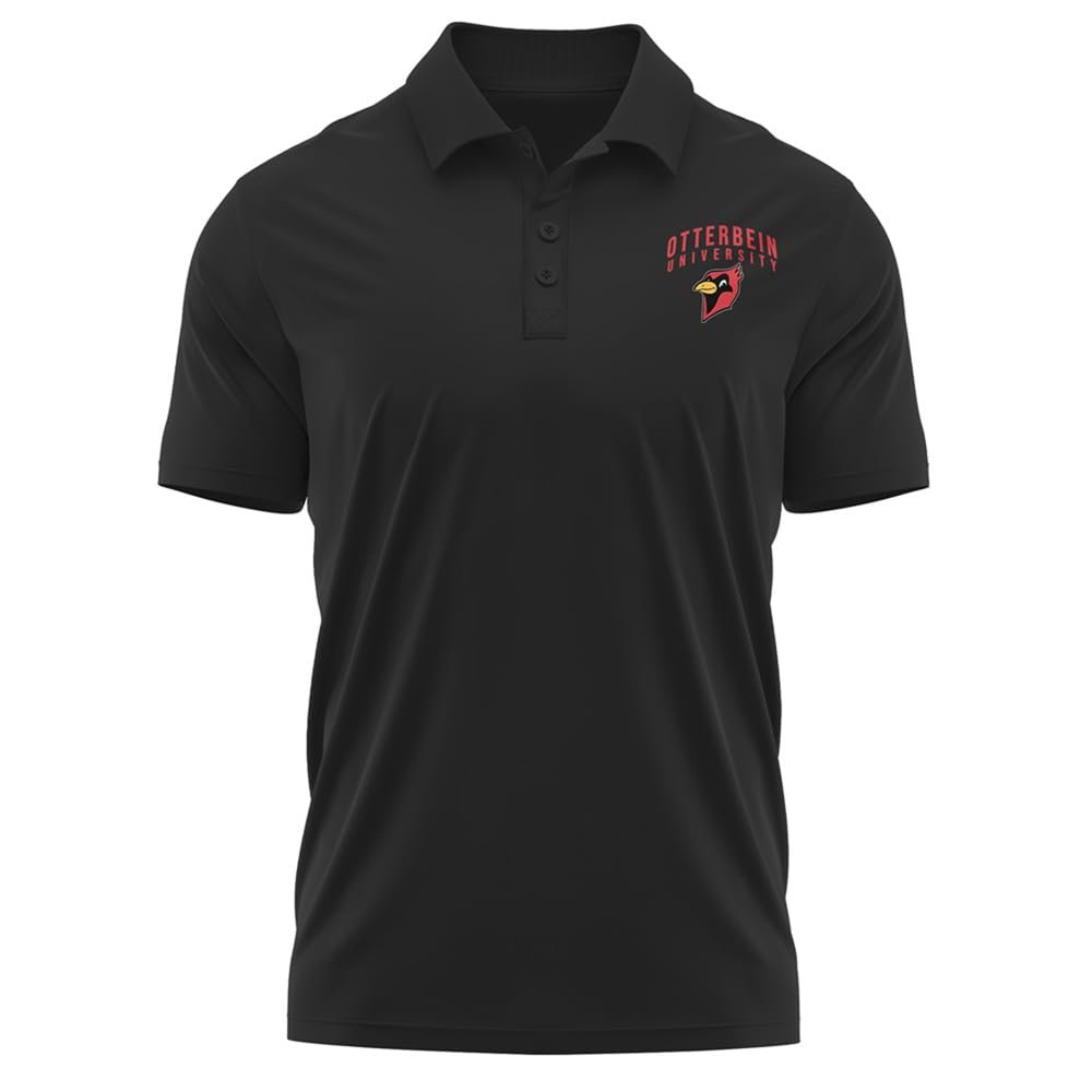Campus Lab Otterbein University Adult Men's Polo Left Chest Logo, Black, Large