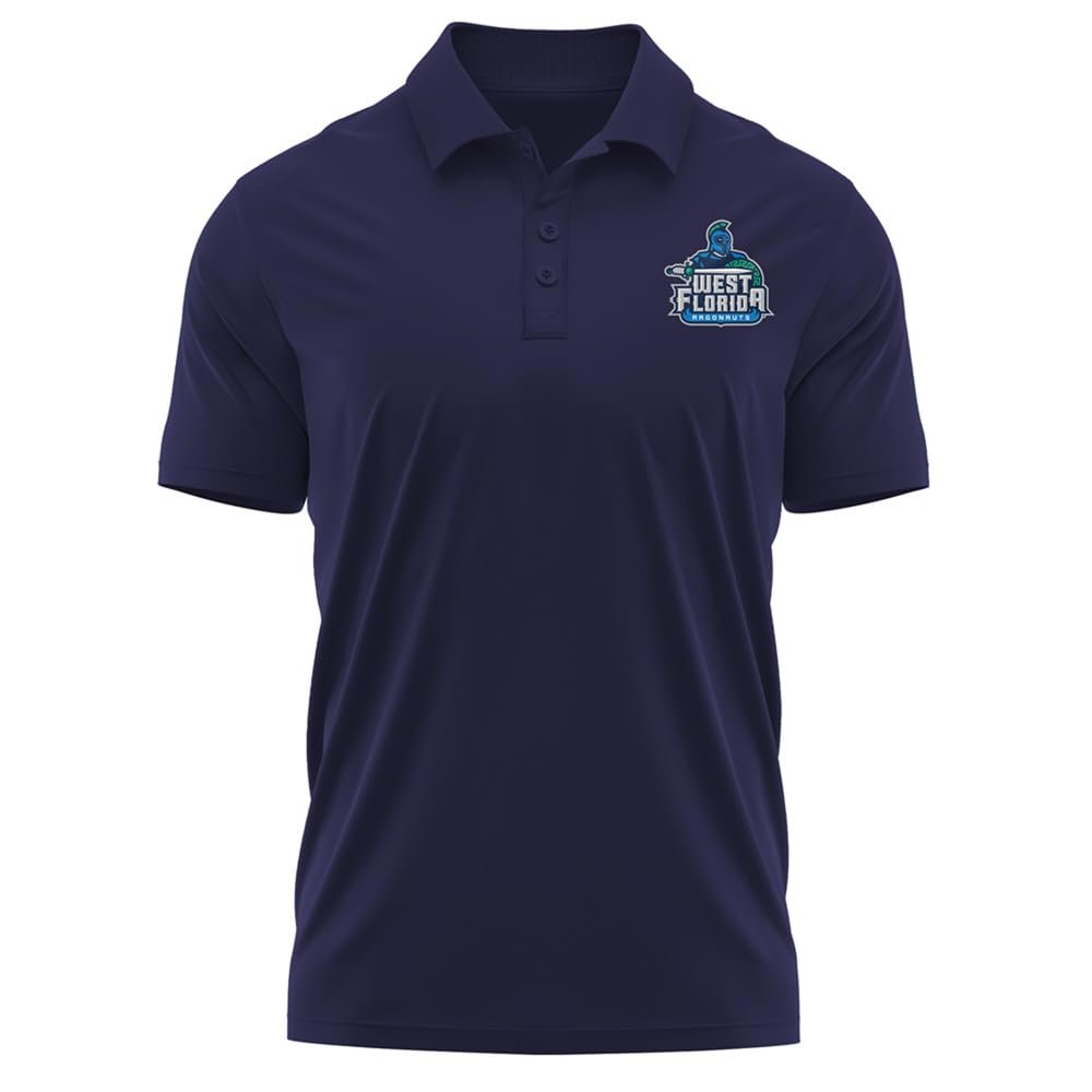 Campus Lab University of West Florida Adult Men's Polo Left Chest Logo, Navy, XX-Large