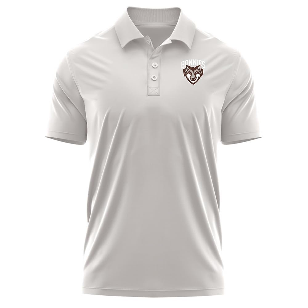 Campus Lab St. Bonaventure University Adult Men's Polo Left Chest Logo, Athletic Heather, X-Large