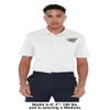Campus Lab Towson University Men's Polo Left Chest Logo, White, X-Large view 3