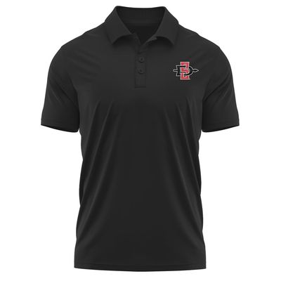 Campus Lab San Diego State University Adult Men's Polo Left Chest Logo, Black, X-Large