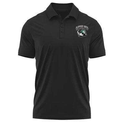 Campus Lab Slippery Rock University (Passhe) Adult Men's Polo Left Chest Logo, Black, X-Large