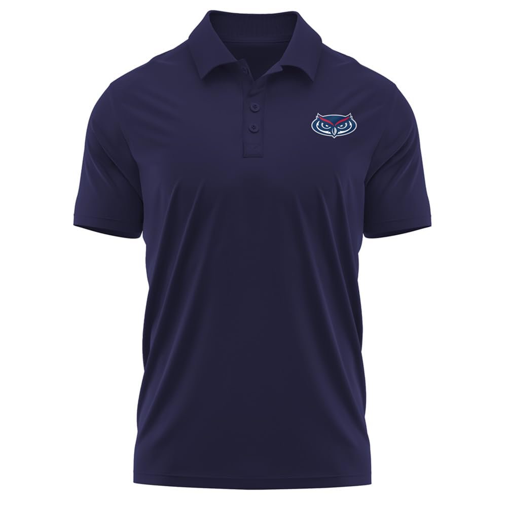 Campus Lab Florida Atlantic University Adult Men's Polo Left Chest Logo, Navy, Medium