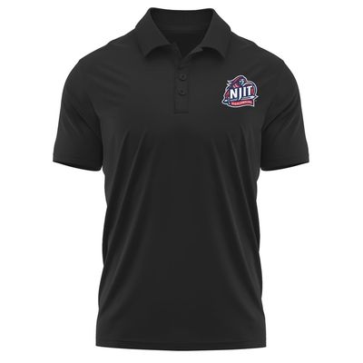 Campus Lab New Jersey Institute of Technology Adult Men's Polo Left Chest Logo, Black, Large