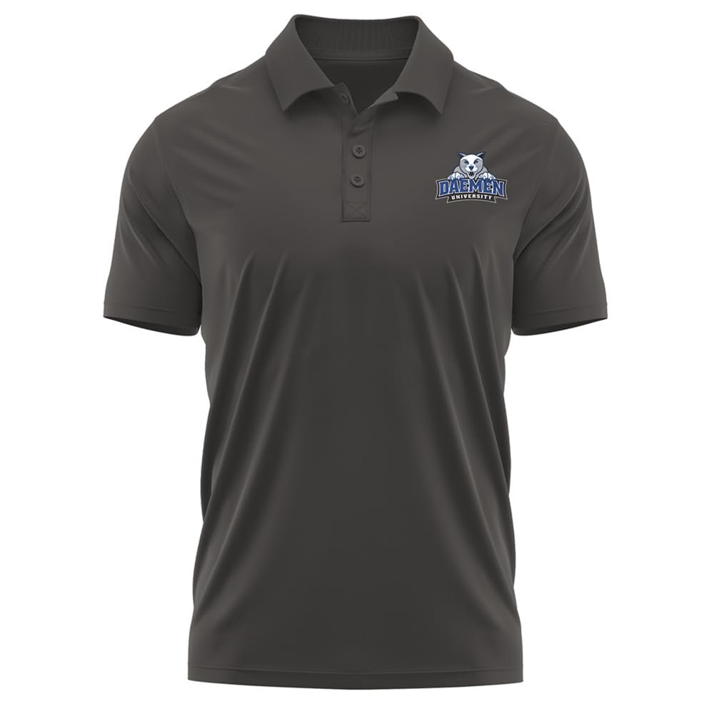 Campus Lab Daemen College Adult Men's Polo Left Chest Logo, Charcoal, XX-Large