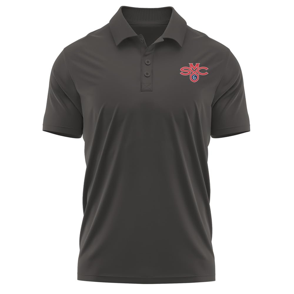 Campus Lab Saint Marys College of California Adult Men's Polo Left Chest Logo, Charcoal, Small