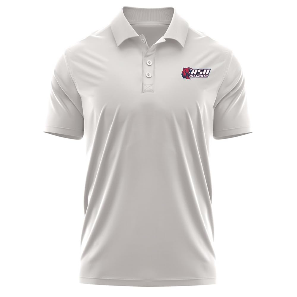 Campus Lab Rogers State University Adult Men's Polo Left Chest Logo, Athletic Heather, Large
