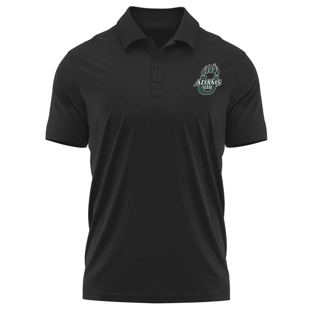 Campus Lab Adams State University Adult Men's Polo Left Chest Logo, Black, Medium