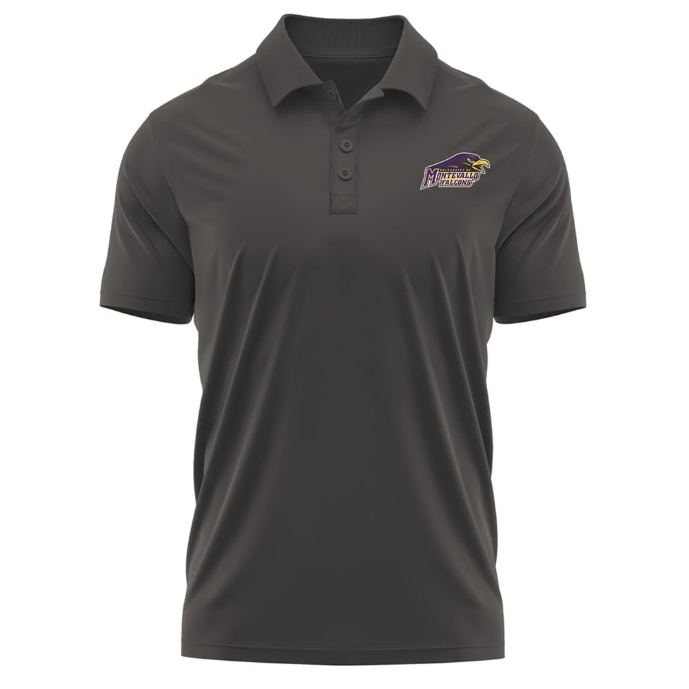 Campus Lab University of Montevallo Adult Men's Polo Left Chest Logo, Charcoal, XX-Large