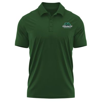 Campus Lab Binghamton University Adult Men's Polo Left Chest Logo, Hunter Green, X-Large
