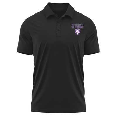 Campus Lab University of St Thomas Adult Men's Polo Left Chest Logo, Black, Medium