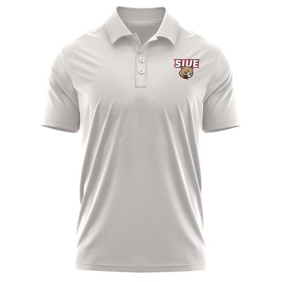 Campus Lab Southern Illinois University Edwardsville Adult Men's Polo Left Chest Logo, Athletic Heather, Small