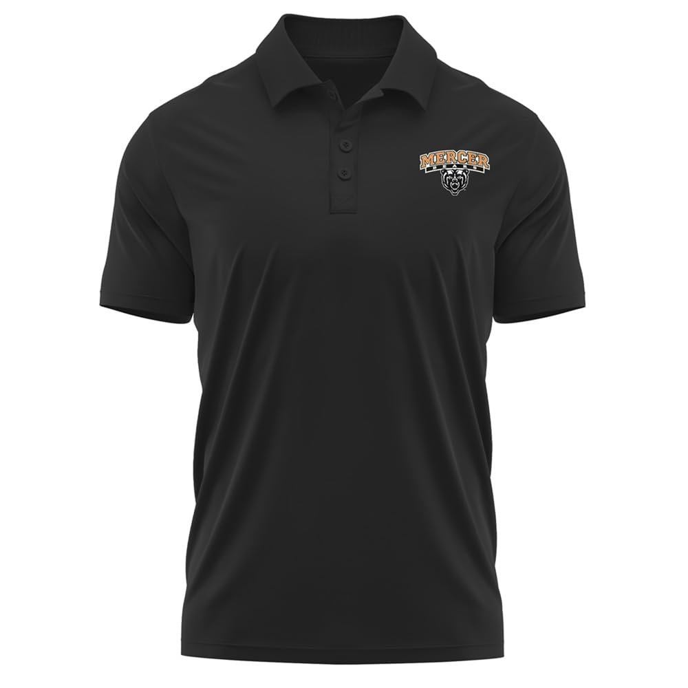 Campus Lab Mercer University Adult Men's Polo Left Chest Logo, Black, X-Large