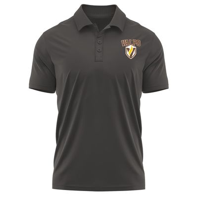 Campus Lab Valparaiso University Adult Men's Polo Left Chest Logo, Charcoal, Medium