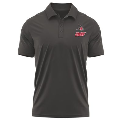 Campus Lab University of Wisconsin-River Falls Adult Men's Polo Left Chest Logo, Charcoal, X-Large