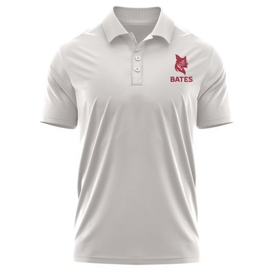 Campus Lab Bates College Adult Men's Polo Left Chest Logo, Athletic Heather, Medium