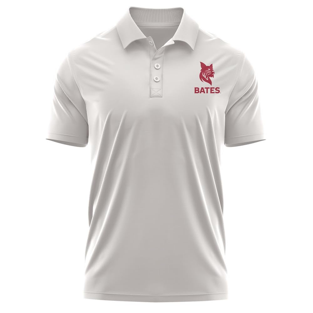 Campus Lab Bates College Adult Men's Polo Left Chest Logo, Athletic Heather, Medium