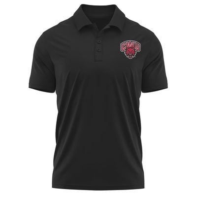 Campus Lab Central Washington University Adult Men's Polo Left Chest Logo, Black, Medium