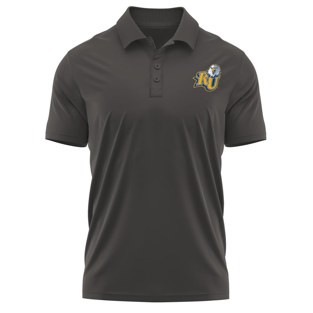 Campus Lab Reinhardt University Adult Men's Polo Left Chest Logo, Charcoal, Large
