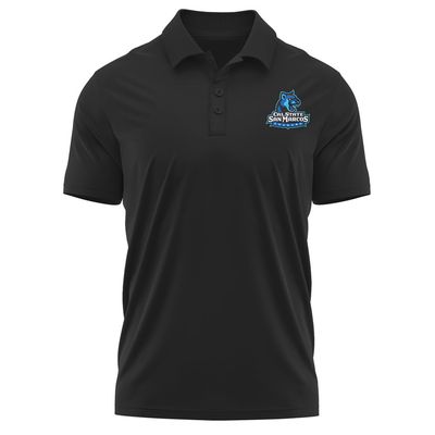 Campus Lab California State University San Marcos Adult Men's Polo Left Chest Logo, Black, XX-Large