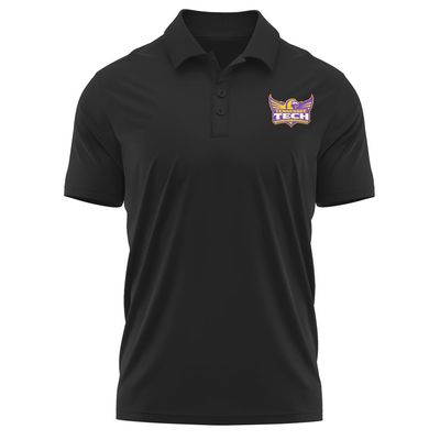 Campus Lab Tennessee Technological University Adult Men's Polo Left Chest Logo, Black, XX-Large