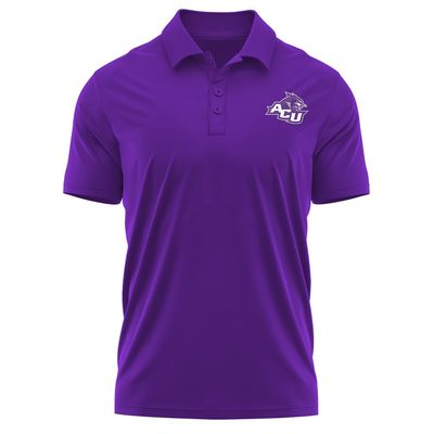 Campus Lab Abilene Christian University Adult Men's Polo Left Chest Logo, Purple, Medium